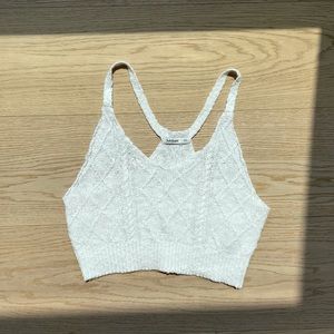 Knit white crop top